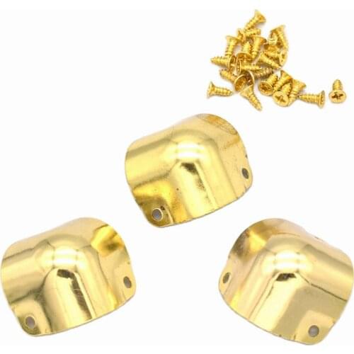 1‘’ 25mm Gold Metal Corner Protector Decorative corners Jewelry Box Chest Case Furniture Hardware Brackets 12pcs