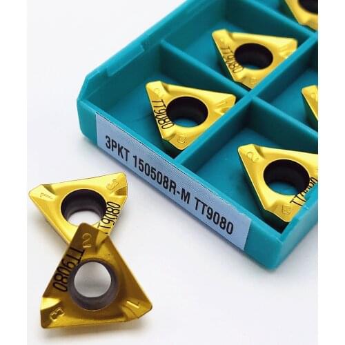 10PCS Carbide insert 3PKT150508R M TT9080 high precision metal turning tool 3PKT 150508R CNC lathe parts milling cutter