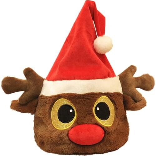 2021 Christmas Hat Plush Elf Santa Hat Ornament Decoration Christmas cap Turkey hats New Year Xmas Party Props Decoration