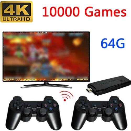 4K Video Game Console With 2.4G Dual Wireless Controller Built in 3000/10000 Classic Retro Games for GBA HDM TV Game Console