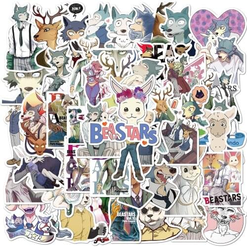 50pcs BEASTARS Anime Small Waterproof Stickers for Laptop Notebook Bicycle Guitar