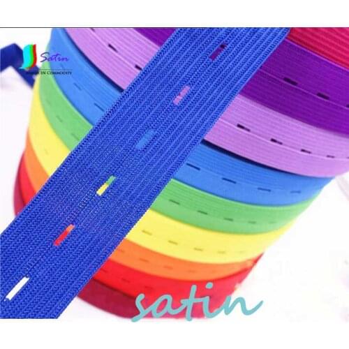 Craft DIY Sewing Accessories Button Hole Knit Elastic Band Ribbon 20mm Wide Colourful 10M/lot S0216H
