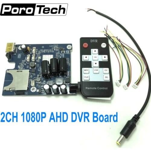 Free DHL 2CH AHD Mobile DVR PCB Board support CVBS/AHD 5.0MP/128GB HD 1080P 2 Channel vehicle bus DVR Board with remote control