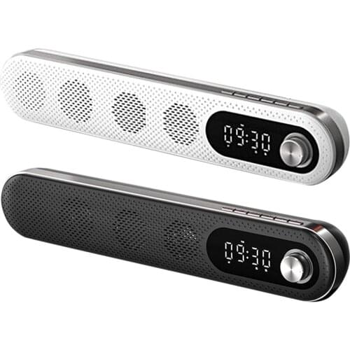Wireless USB Desk Bluetooth Speaker Sound Bar with Night Light Alarm Clock FM Temperature for PC TV Computer Home
