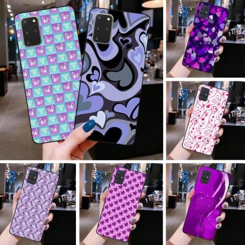 Purple heart swirl pattern Phone Case for Samsung S20 plus Ultra S6 S7 edge S8 S9 plus S10 5G lite 2020