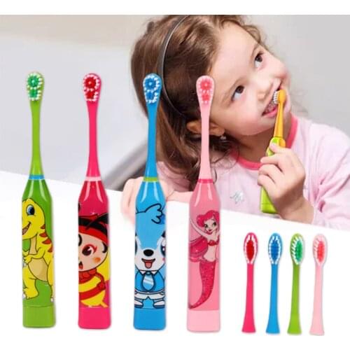 Children Electric Toothbrush Cartoon Pattern Mute Automatic Toothbrush Teeth Whitening Portable Teeth Cleaning Tool NN