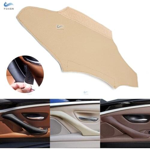 For BMW 5 Series F10 2011 2012 2013 - 2017 Interior Magic Paste Genuine Leather Right / left Door Handle Panel Pull Cover Trim