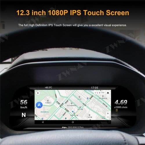 For TOYOTA Prado 2010-2019 12.3 " LCD Android 9 Car Instrument Dashboard Multimedia Display Head Unit GPS Navigation