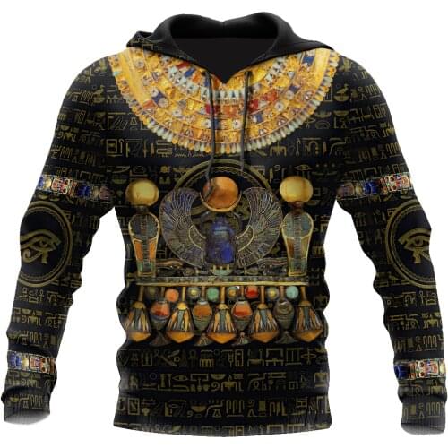 Egyptian Gods Ancient Khepri Vintage Egypt Tattoo 3DPrint Men/Women Streetwear Pullover Casual Funny Hoodies A-501