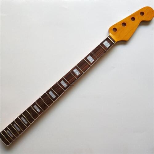 Maple 20 frets PB bass guitar neck part 4 string rosewood fingerboard 34 inch yellow