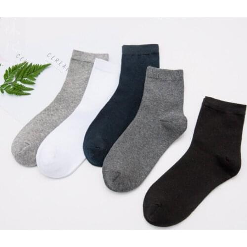 Cotton mens socks large size commercial deodorant socks solid color medium socks 10pairs/lot