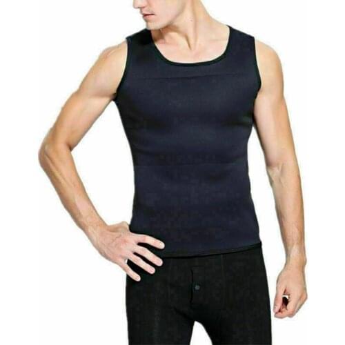 Mens Shapers Slimming Waist Trainer Corsets Shapewear Mens Sauna Vest Ultra Sweat Shapers Shirt Man Black Waist Cincher
