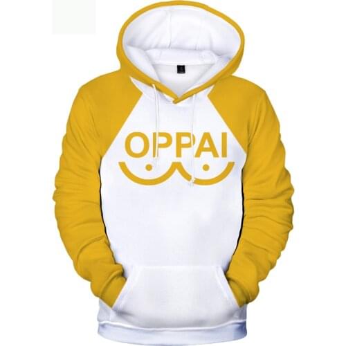 One Punch Man Hero Saitama Oppai Hoodies Cosplay Costume Funny Cool Zipper Sweatshirts Men/Women Six Color Oversize Coat 2XS-5XL