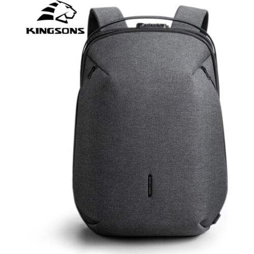 Kingsons Anti-theft Men Backpack 180 Degree Open USB Charging Laptop Backpack 15.6 inch Waterproof School Bags for Teenage Boys