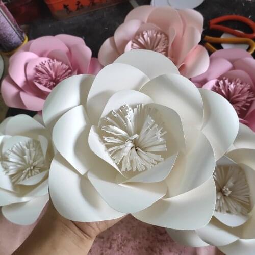 Window setting wall set combination decorative handmade paper flowers flower ornament decoration supplies big fake flowers