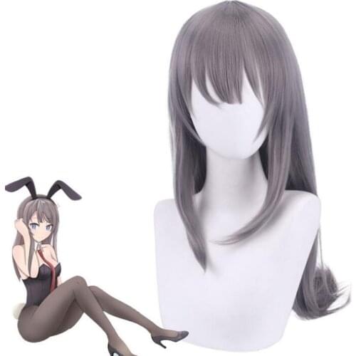 Anime 80CM Long Wig Cosplay Sakurajima Mai Costume Does Not Dream of Bunny Girl Senpai Women Heat Resistant Synthetic Hair Wigs