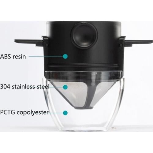 Portable Folding Coffee Filter Reusable Drip Coffee Holder Funnel Baskets Practical Tea Infuser and Stand Coffee Dripper