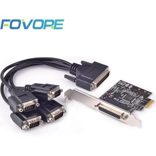 Serial DB9 RS232 PCI e Adapter 4 ports Serial DB9 RS232 to PCI e Adapter RS-232 PCIe PCI-e Converter Card MosChip with cable