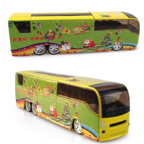 Christmas Gifts,1:50 Alloy Pull Back Christmas Bus Model,Die-cast Metal Model Toys,Music Flash Toy Vehicles,Free Shipping