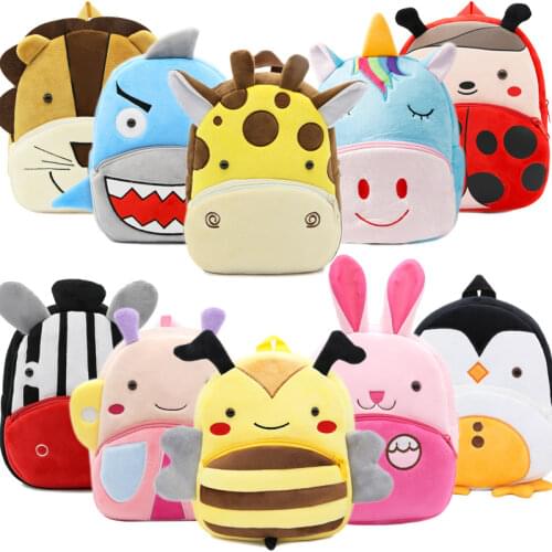3D Cartoon Plush Children Backpacks Kindergarten Schoolbag Animal Kids Backpack Children School Bags Girls Boys Backpacks Bags