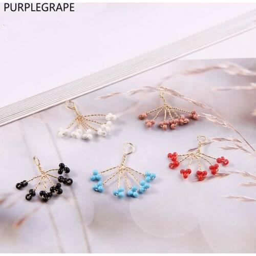 6pcs Stud Earrings DIY Jewelry Accessories Materials Handmade Pendant Wrapped Beads Flowers Fine