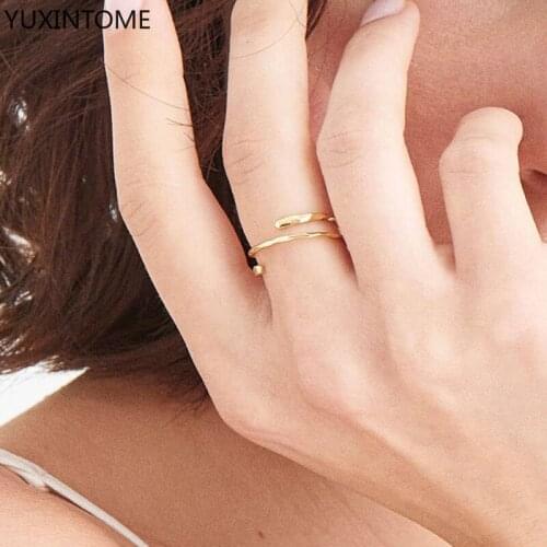 Simple Design Metal Line Thin Rings for Women Minimalist Twist Adjustable Open Ring Knuckle Finger Rings Fashion Jewelry