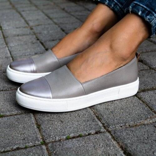Loafers Women Color Matching Flat Shoes 2021 Shallow Mouth Round Toe Low Heel Casual Shoes Women Zapatos De Mujer