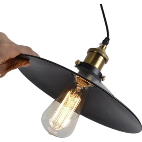 Black E27 Retro Industrial Style Pendant Light Vintage Hanging Lamp Lampshade Nordic Decoration Home Living Room Bedroom Kitchen