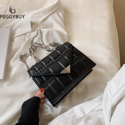 Women PU Leather Stone Pattern Pure Color Shoulder Crossbody Messenger Envelope Bag Casual Ladies Chain Small Handbag