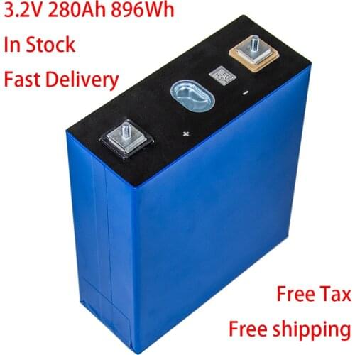 100% New Original Grade A 3.2V 280Ah Rechargeable Lifepo4 Prismatic Lithium Ion Battery for 24V 48V Solar Battery