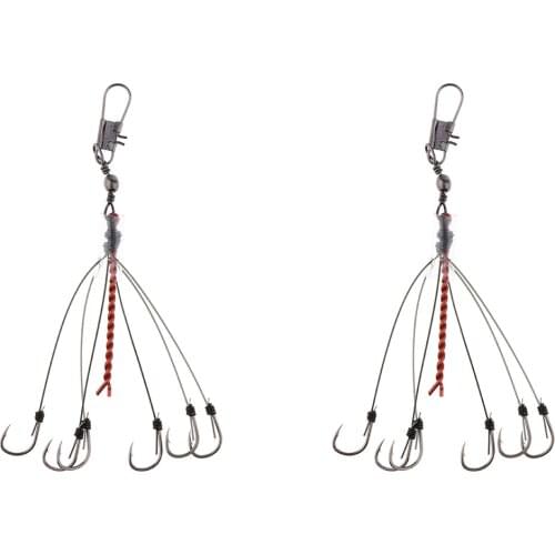 2 Set High Carbon Steel Fishing Explosion Hook Fishhooks with 12pcs Strong Hooks