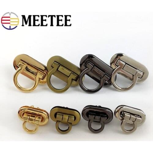 2pcs Meetee Metal Turn Lock Snap for Handbag Women Bag Twist Clasps Closure DIY Metal Buckles Hardware Accessories KY618