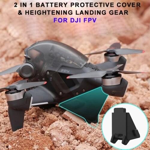 2-In-1 DJI FPV Drone Silicone Battery Protector Cover Height Extender Landing Gear For DJI FPV Drone Combo Drone Accessories