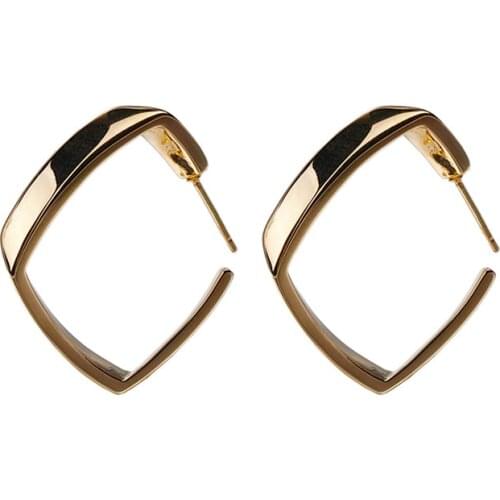 2021 New Simple Geometric Rectangle Big Dangle Earrings Korean Fashion Studs Earrings For Women Minimalist Statement Jewelry