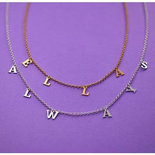 3UMeter 2020 New Classic Letter Pendant Necklace Personalized custom name necklace Gold Vintage Choker Gift