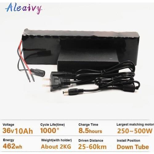 Aleaivy 36v 10Ah 10S3P 18650 rechargeable battery, modified bicycle, electric scooter battery charger lithium ion + 42V 2Acharge