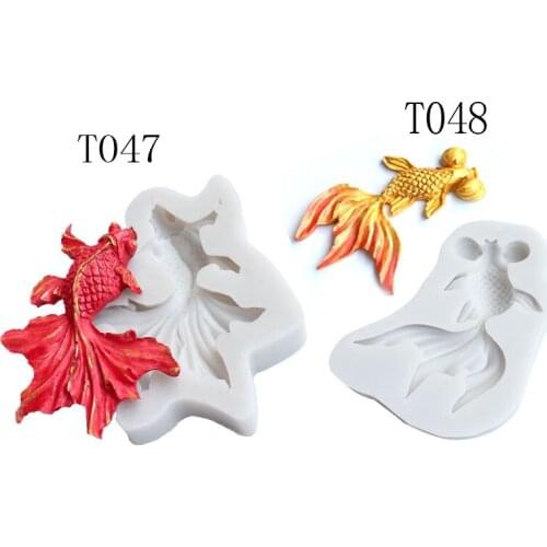 Aouke 1PCS Gold Finsh,3D Silicone Fondant Cake Mold. For Cup Cake Decorating, Jelly, Chocolate, Soap Modeling