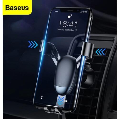 Baseus Metal Mini Gravity Car Phone Holder For Phone In Car Air Mount Mobile Phone Holder Stand For iPhone Xs Max X Samsung S9