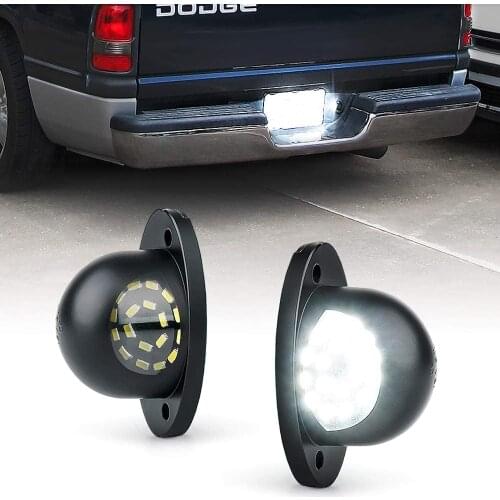 White Full LED License Plate Light Lamp Assembly For 1994-2001 Dodge RAM 1500 2500 3500 Pickup Truck License Tag Light Lamp 2Pcs