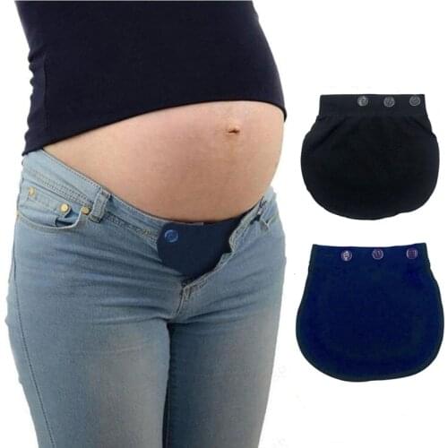 Maternity Pregnancy Waistband Belt Soft Adjustable Elastic Pants Lengthening Waist Extenders Button Mother Loose Pants Belt