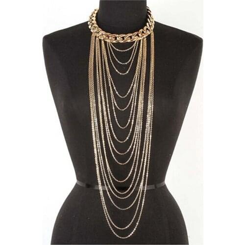 FREE SHIPPING New Style B620 Women Fashion Gold Chains Necklace Sexy Layers Chains Jewelry 3 Colors
