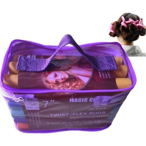 At Fashion bendy rollers flexi rods 42pcs/set 7 Styles DIY Hair curling rods Magic Hair Roller Soft flex rods for Hair