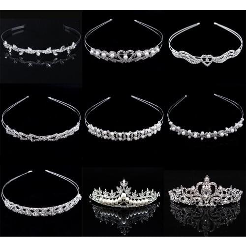 Princess Tiaras Flower Leaves Crown Headbands Women Girls Crown Crystal Bridal Wedding Party Hair Accessories Hair Jewelry Gift