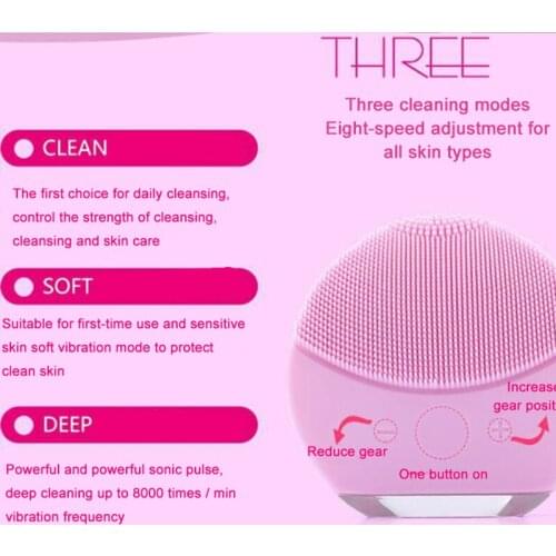 Electric Cleanser USB Interface Waterproofing Strong Driving Force No Hurt Skin Ultrasonic Vibration Electric Cleanser