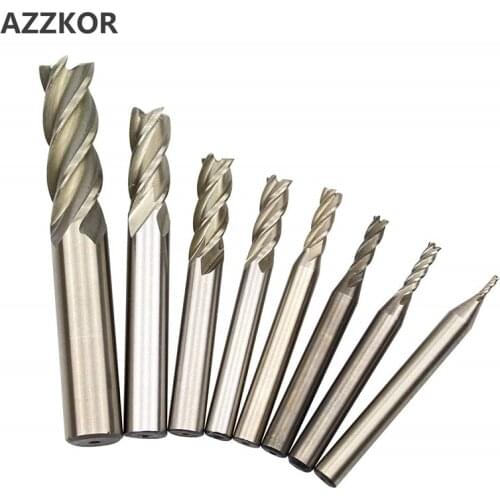 Milling Cutter 4 Flute Straight Shank Square Nose End Mill Cnc Drill Bits Tool Set For Wood Aluminum Steel 21mm