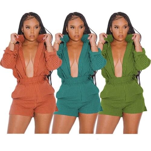 Two Piece Set Women Fashion Temperament Commuter Light Ripe Pure Color Striped Printed Shirt Pants Sets Wholesale Dropshipping