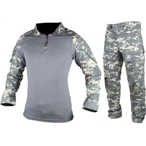 CQC Gen2 Tactical Airsoft Military Army Combat BDU Uniform Shirt & Pants Set Camouflage Outdoor Paintball Hunting Clothing ACU