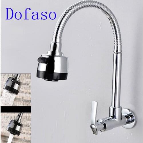 Dofaso kitchen tap single hole 360 rotate swivel faucet nozzle basin faucet