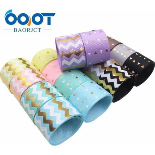 1-1/2'' Hot Gold Wave Printed Grosgrain Ribbon ribbons for hair bows ribbon for gift wrapping ribbon for crafts , L-20324-159