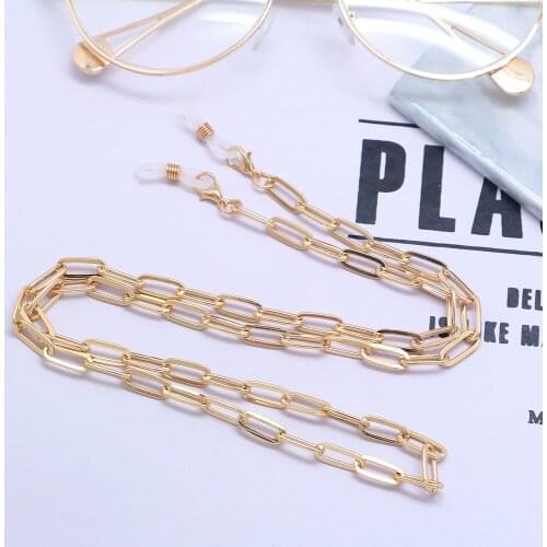 LuReen Fashion Women Gold Silver Glasses Chains Paperclip Mask Lanyards Men Sunglasses Reading Eyeglass Cord Holder Neck Strap
